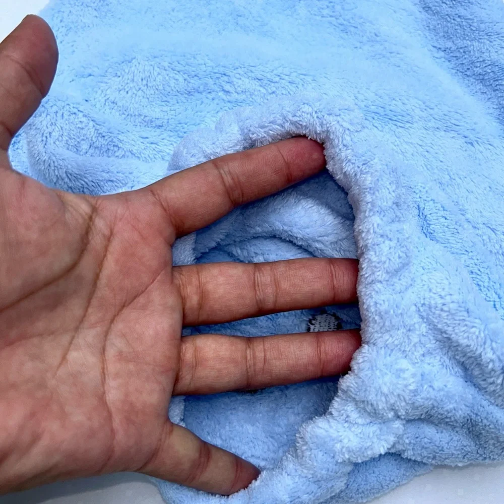 Microfiber Blue Teddy Bear Hair Towel